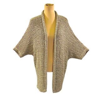 Chico's Open Front Cardigan Size S/M Beige Sequins